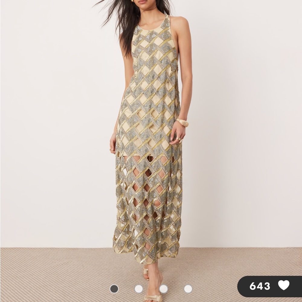 Elegant Gold and Silver Women's Dress